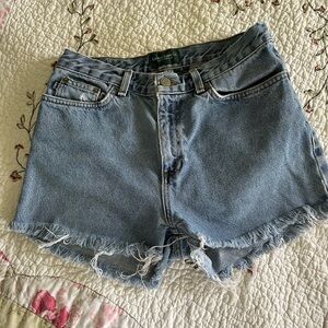 Ralph Lauren Blue Jean Shorts Distressed Cut-Off Hem